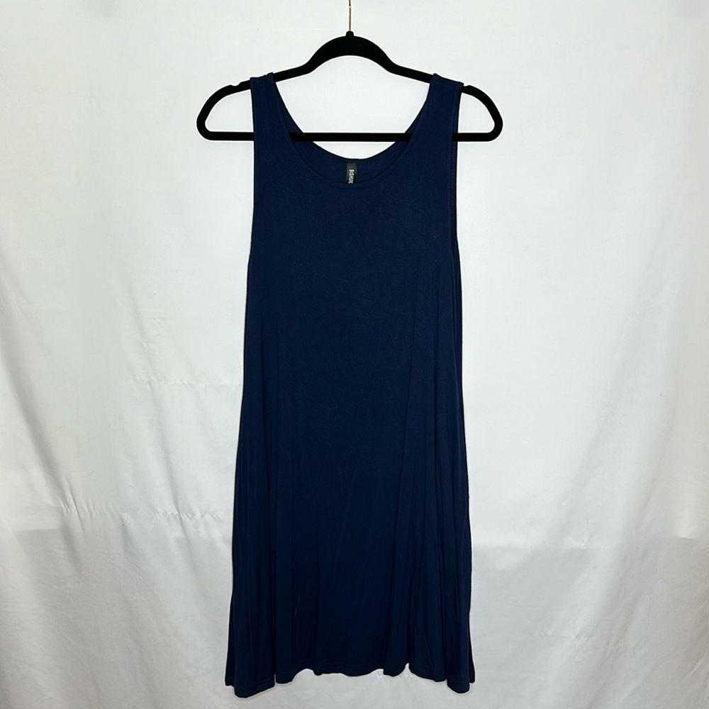 Sleeveless Navy Tshirt Dress with Pockets